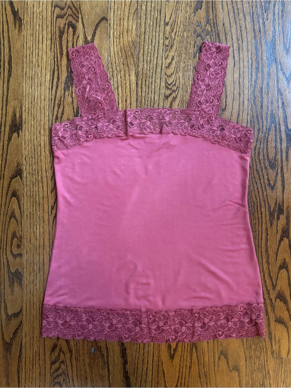 Halogen Pink Lace Trim Camisole Tank Top Size S